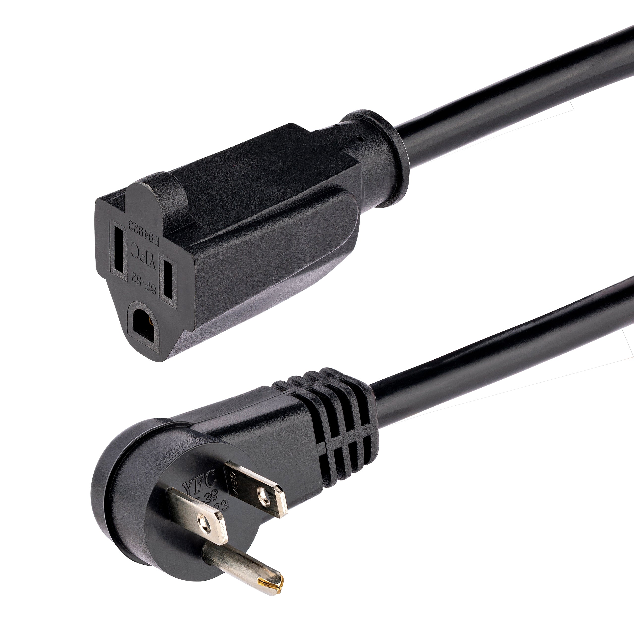 CABLE DE ALIMENTACIN DE 0.3M - EXTENSION DE ALIMENTACION, ACODADO EN ANGULO RECTO NEMA 5-15P A NEMA 5-15R, 13A 125V, 16AWG, UL - STARTECH.COM MOD. PAC101R1