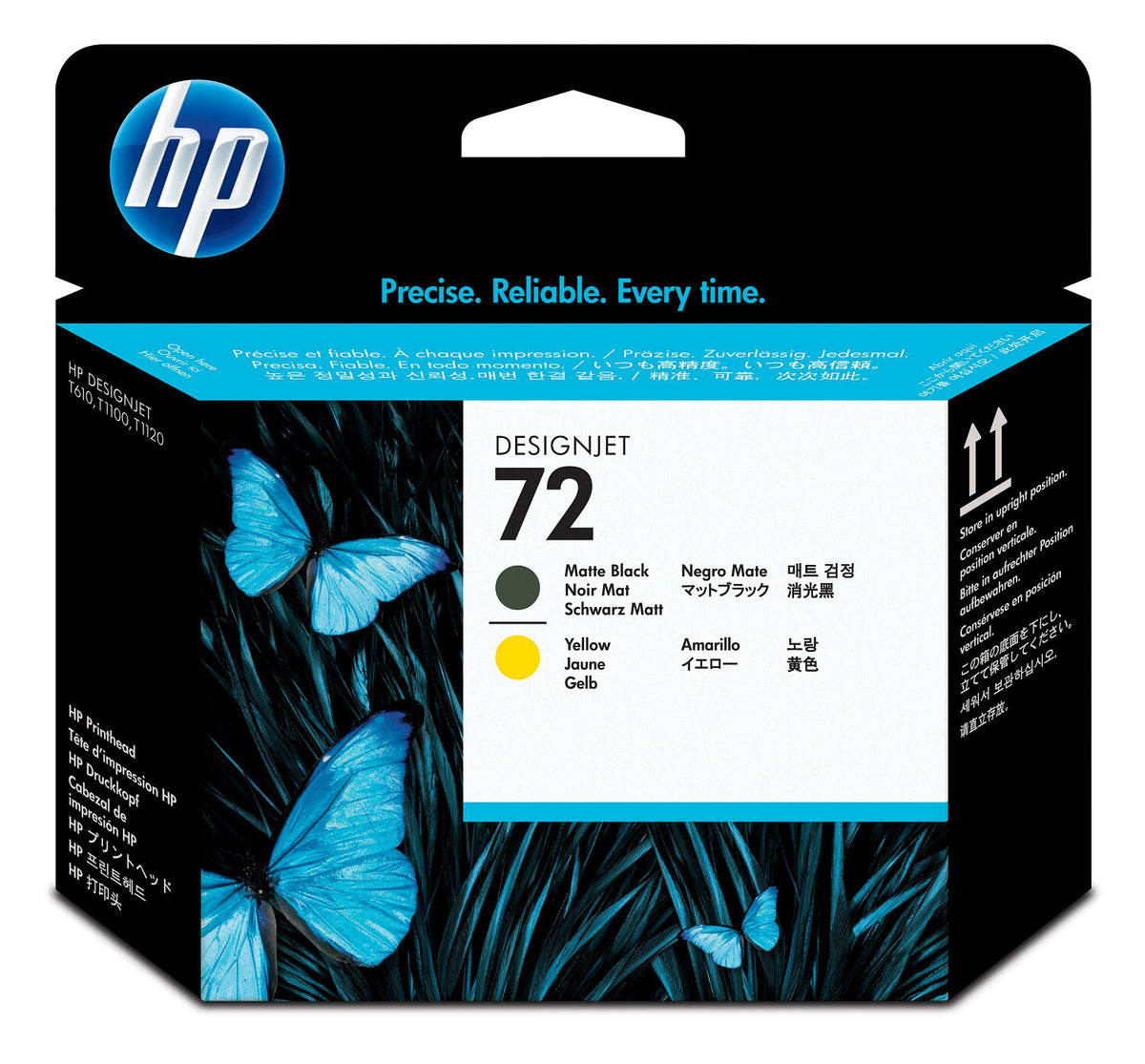 HP Cabezal de impresión DesignJet 72 negro mate y amarillo