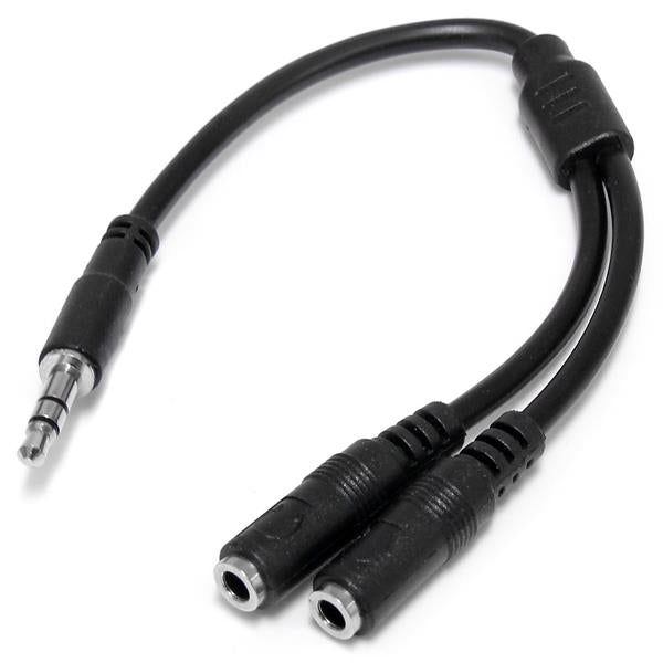 ADAPTADOR DIVISOR DE CABLE ESTEREO PARA AUDIFONOS - CABLE SPLITTER DELGADO EN Y DE 3.5MM MACHO A 2X HEMBRA - STARTECH.COM MOD. MUY1MFFS