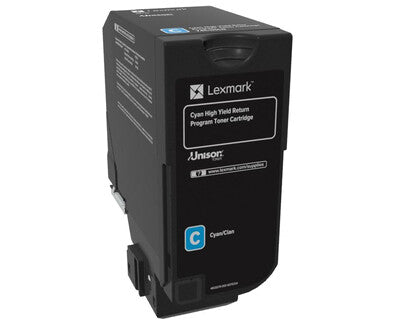 Lexmark 74C4HC0 cartucho de tóner 1 pieza(s) Original Cian