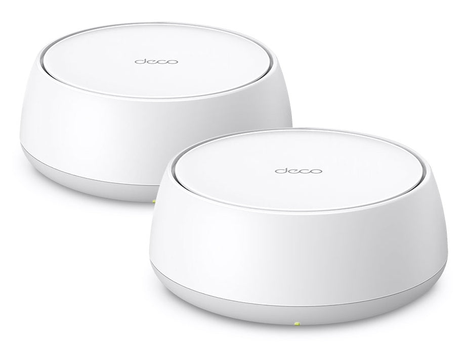 KIT 2 Routers Inalámbrico MESH Interior para Hogar / Doble Banda Wi-Fi 7 BE3600 Mbps / 2 Puerto 2.5 Gigabit WAN/LAN / 4 Antenas Internas / Operación Multi-Link MLO / Administración Mediante la App Deco (iOS, Android) / HomeShield