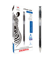 Bolígrafo Zebra J Roller RX Punto Fino 0.5mm Tinta Gel Color Negro C/12 Pzas