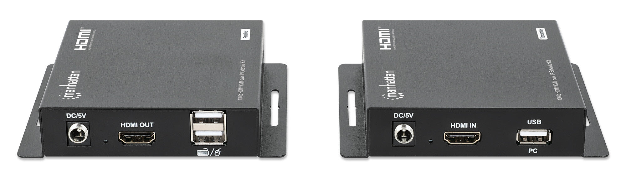 Manhattan 208413 extensor de audio/video Transmisor y receptor AV Negro