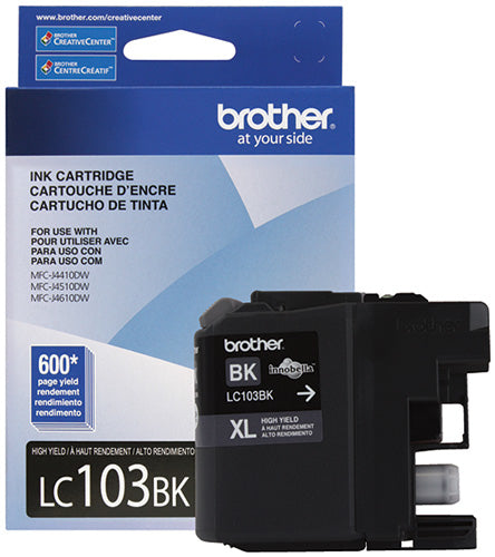 Tinta Brother LC103BK Rendimiento 600 Páginas Color Negro