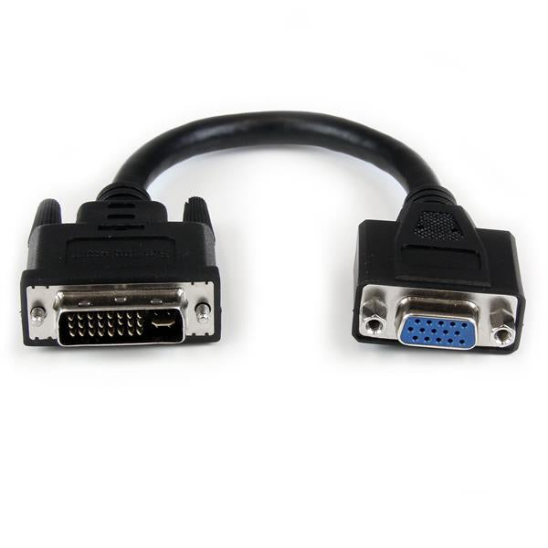 ADAPTADOR DE VIDEO DVI-I A VGA - DVI-I MACHO - HD15 HEMBRA - CABLE DE 20CM NEGRO - STARTECH.COM MOD. DVIVGAMF8IN