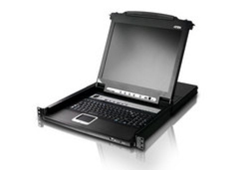 Consola LCD single rail con switch KVM integrado | VGA PS/2-USB de 8 puertos | Conexión Daisy Chain | Módulo LCD 19" TFT-LCD