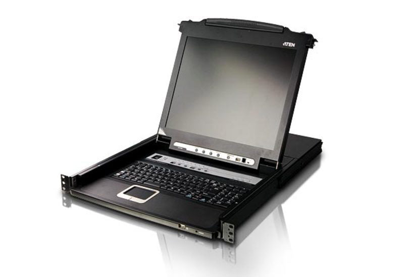 Switch KVM LCD Slideaway 1U Rack | Control 8 o 16 Computadoras | LCD 17 17.3 o 19 in LED | Resolución hasta 1920x1080 | Daisy-Chain hasta 512 Computadoras | Lector Huella Digital | USB Perifericos | Multiplataforma