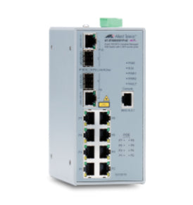 Switch Industrial PoE Administrable de 8 Puertos 10/100 Mbps + 2 Puertos SFP Combo, 120 W