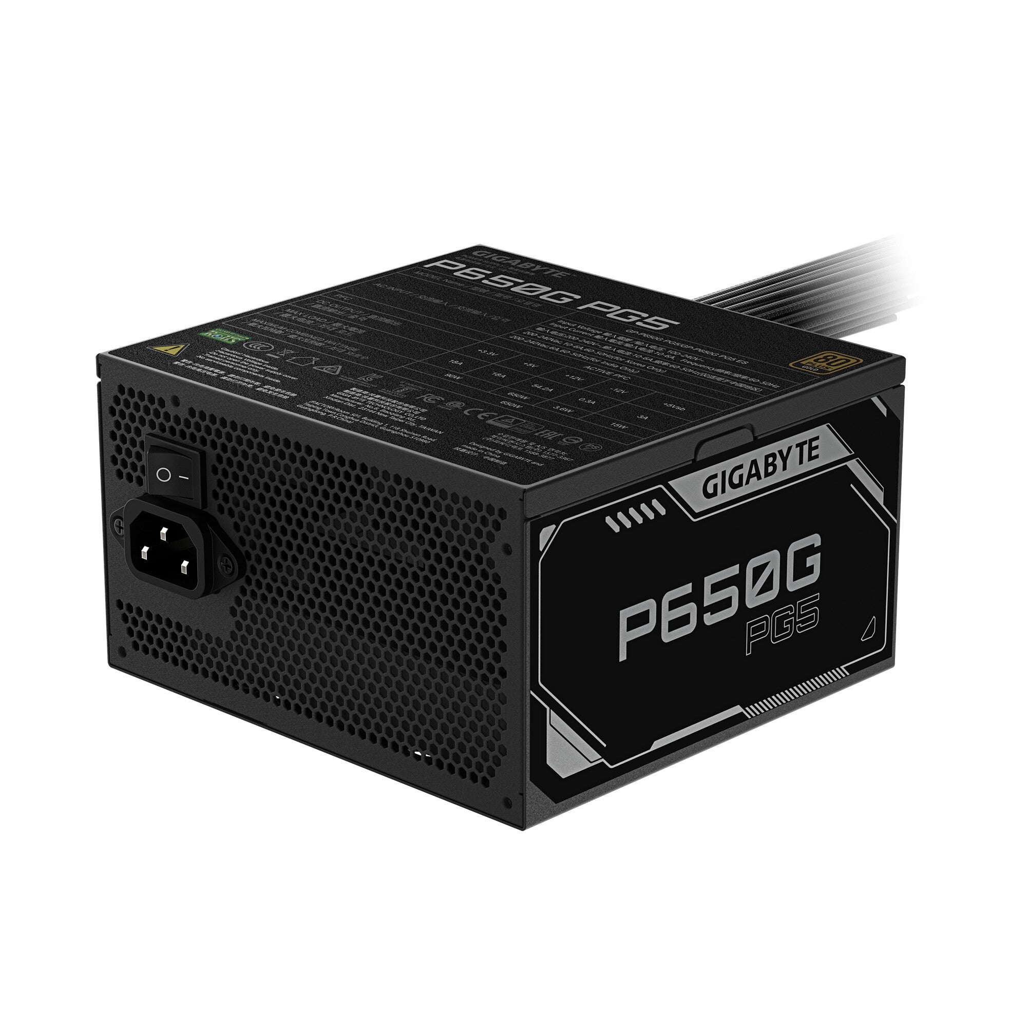 GIGABYTE P650G PCIE 5.1 unidad de fuente de alimentación 650 W 20+4 pin ATX ATX Negro