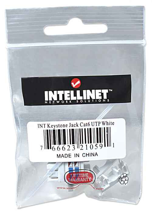 Intellinet JACK RJ45 CAT6 KEYSTONE DE IMPACTO BLANCO