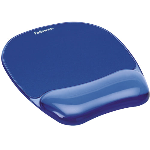 Fellowes Mouse Pad with Crystal Gel Wrist Rest Blue