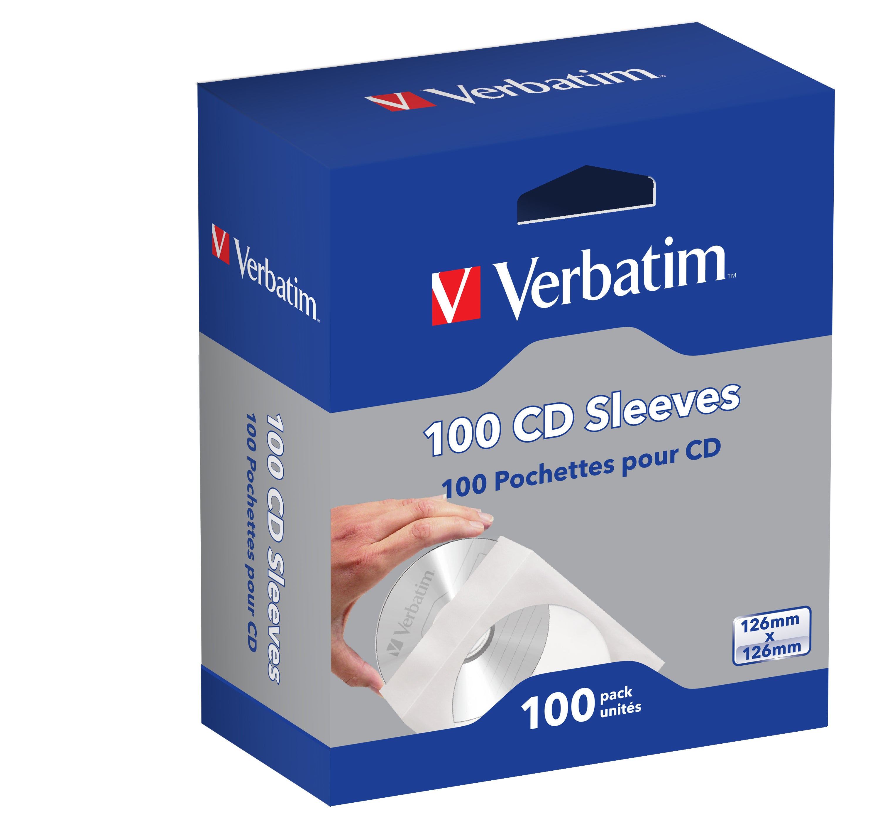 Verbatim CD/DVD Windowed Paper Sleeves - Pack of 100