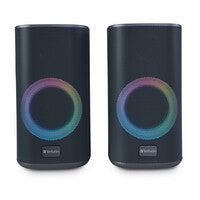 VERBATIM RGB Desktop Speakers W/Bluetooth - Black