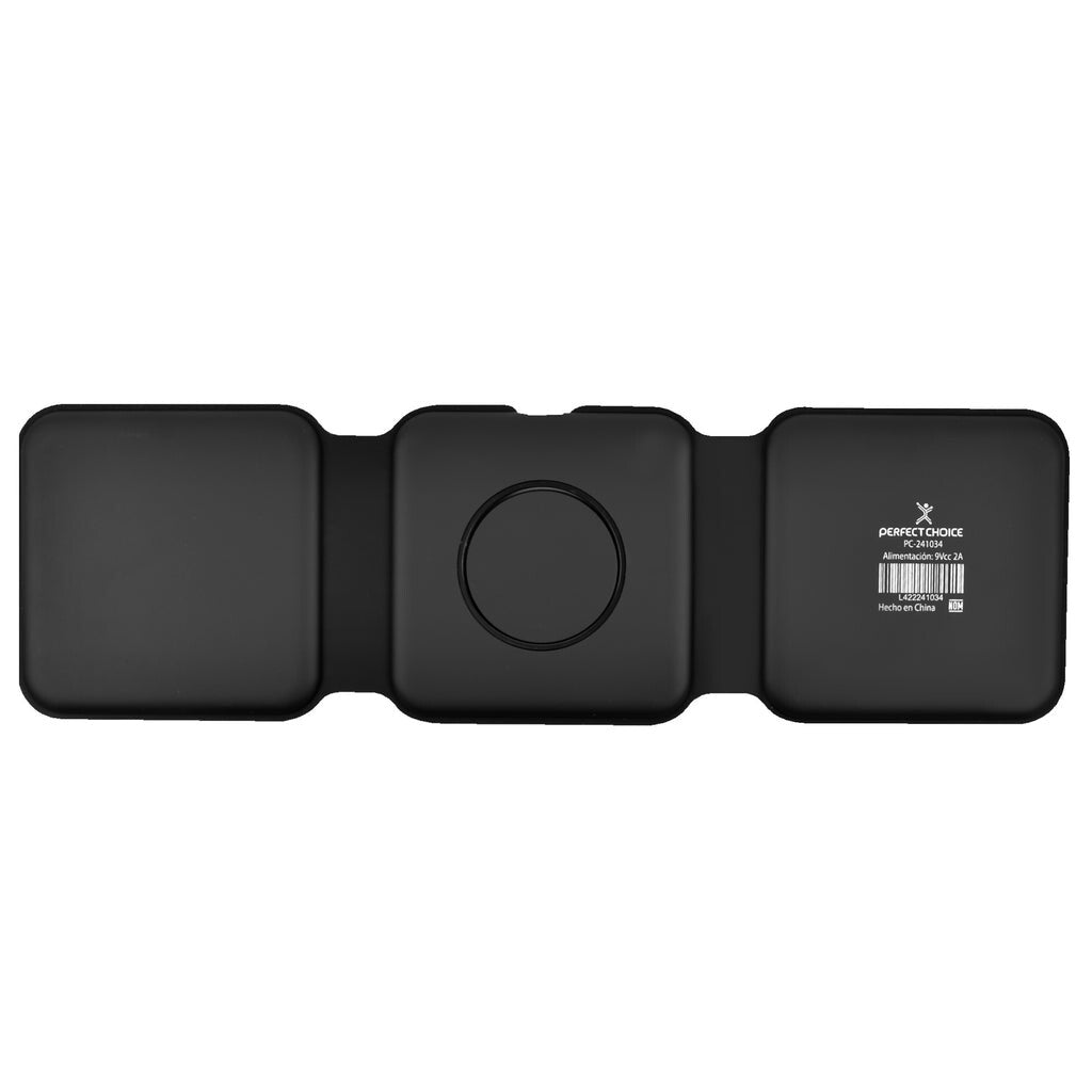 Perfect Choice PC-241034 cargador de dispositivo móvil Audífonos, Smartphone, Reloj inteligente Negro USB Cargador inalámbrico Carga rápida Interior