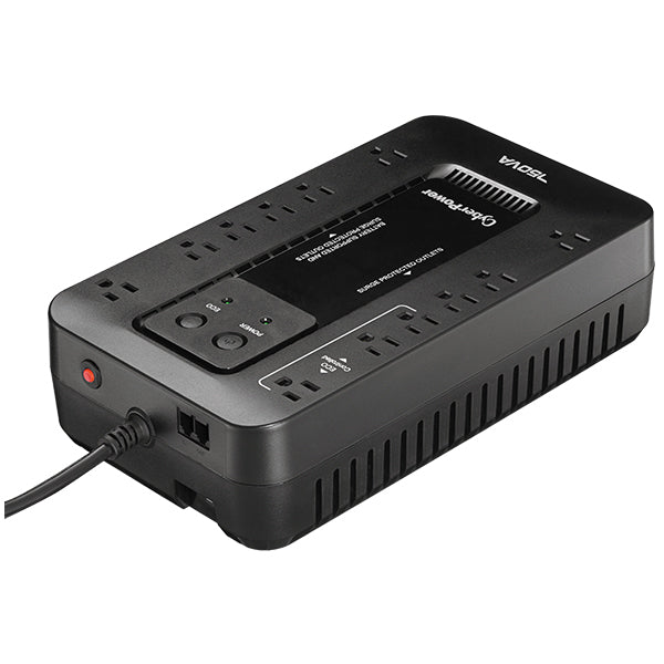 UPS de 750 VA/450 W, Topología Standby con Modo Ahorrador ECO, Entrada 120 Vca NEMA 5-15P, Con 12 Tomas NEMA 5-15R