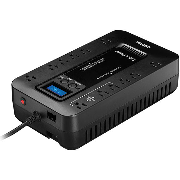 UPS de 850 VA/510 W, Topología Standby con Modo Ahorrador ECO, Entrada 120 Vca NEMA 5-15P, Con 12 Tomas NEMA 5-15R