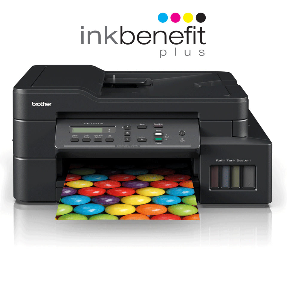 Brother InkBenefit Tank DCP-T720DW Color Multifunction Inkjet Printer with Continuous Ink System, ADF, Wi-Fi, and USB