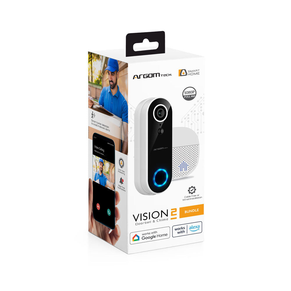 ArgomTech ARG-SV-8002WT kit de timbre Negro, Blanco