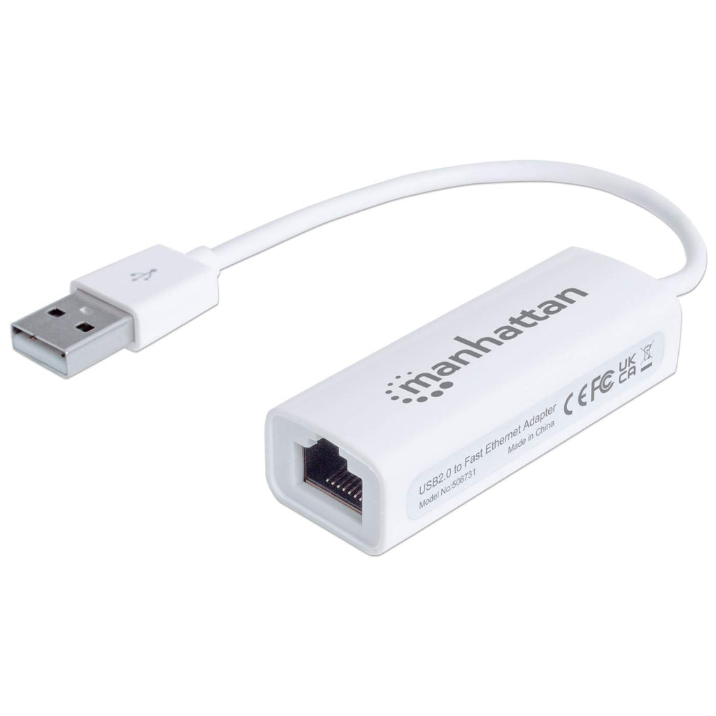Manhattan Fast Ethernet USB 2.0 High-Speed 10/100 Adapter White