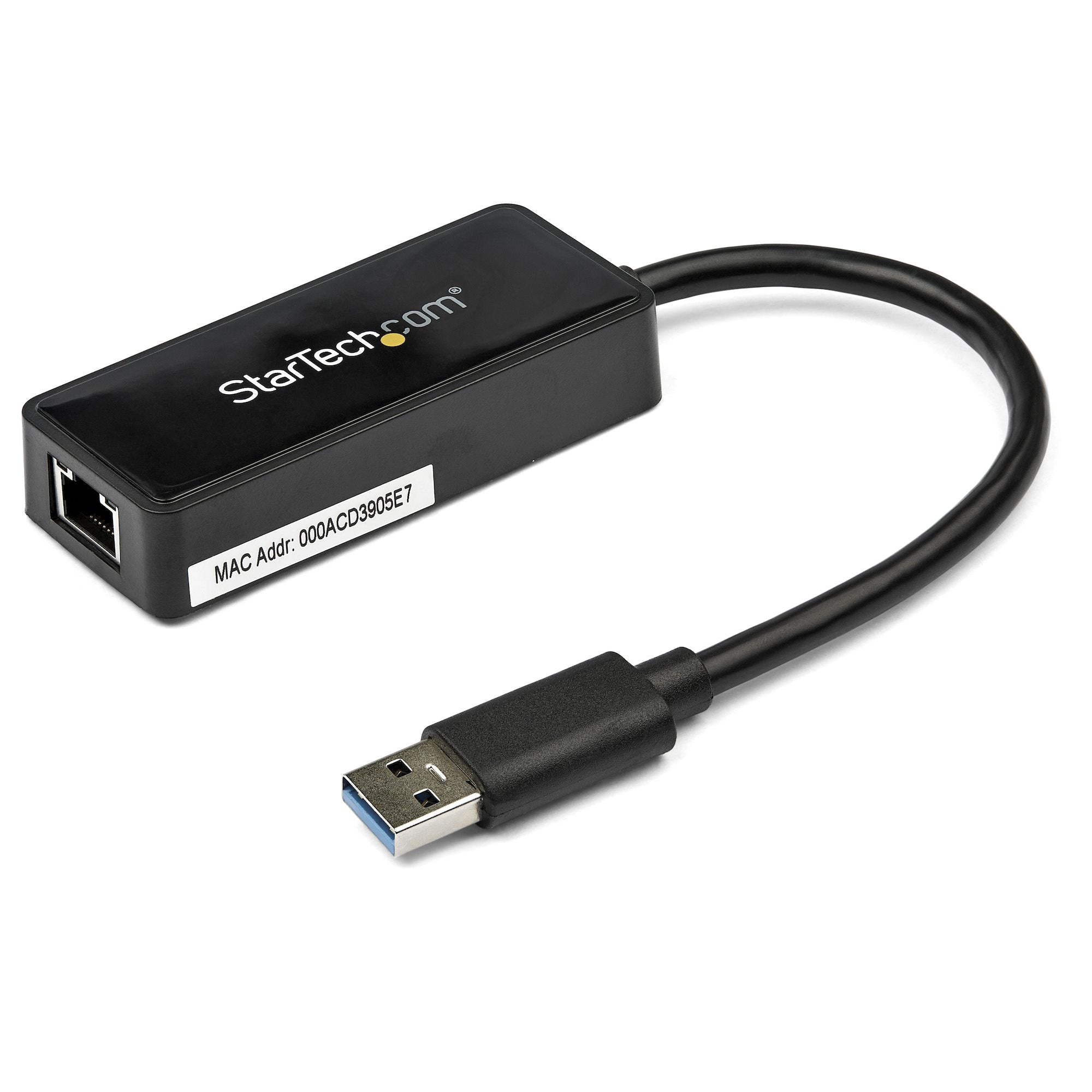 ADAPTADOR TARJETA DE RED NIC EXTERNA USB 3.0 1 PUERTO GIGABIT ETHERNET RJ45 Y 1 PUERTO USB SUPER SPEED - CABLE - NEGRO - STARTECH.COM MOD. USB31000SPTB