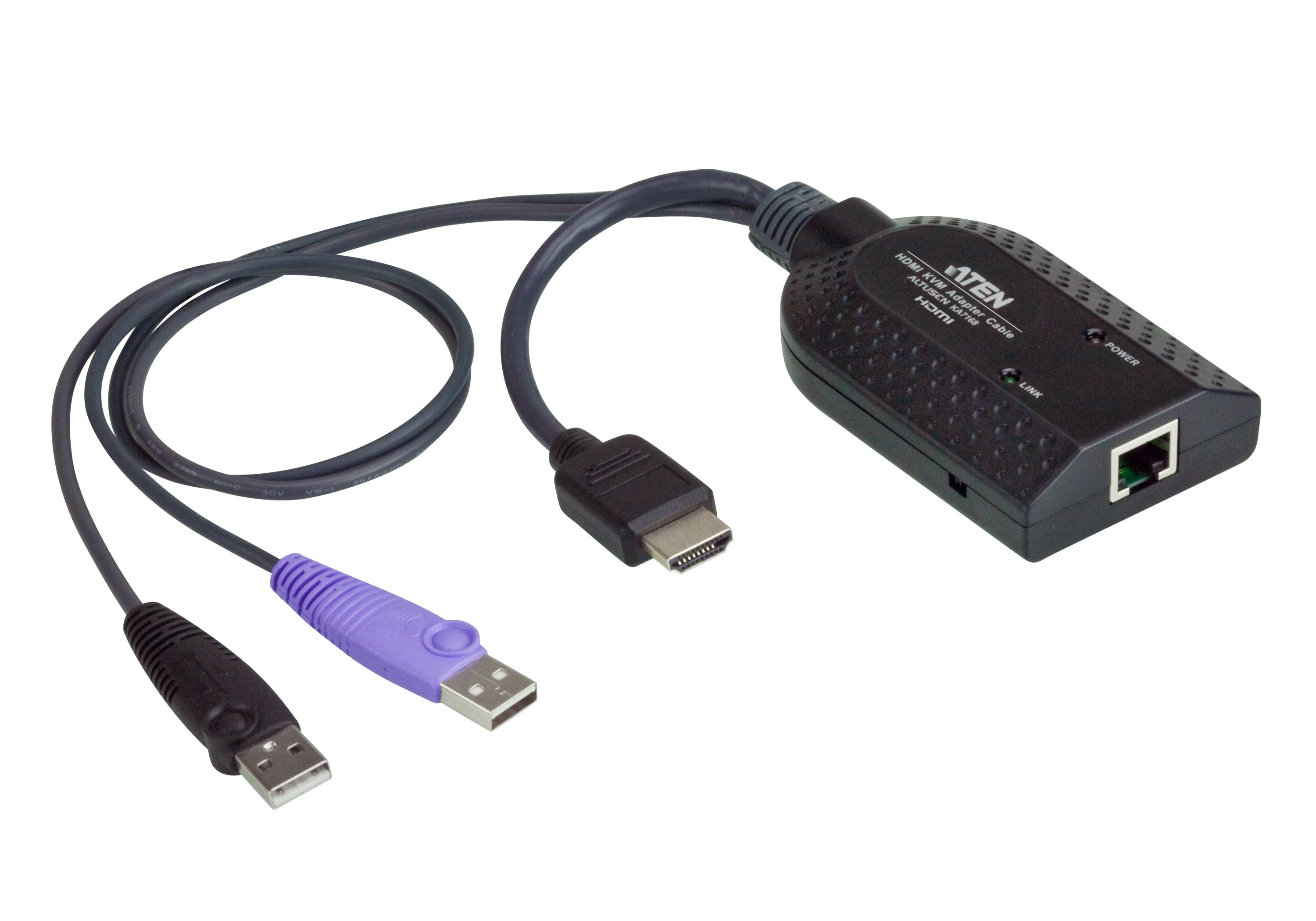 Adaptador KVM USB HDMI | Virtual Media | Smart Card/CAC | Resolución 1920x1200 | Compensación Automática de Señal ASC | RJ-45