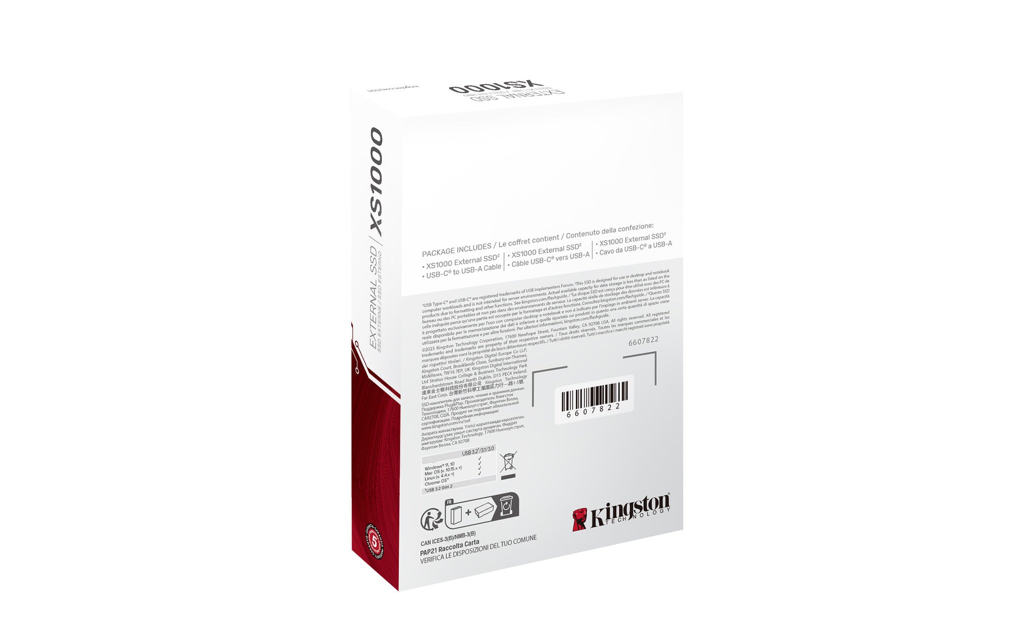 Kingston Technology XS1000 2 TB USB Tipo C 3.2 Gen 2 (3.1 Gen 2) Negro