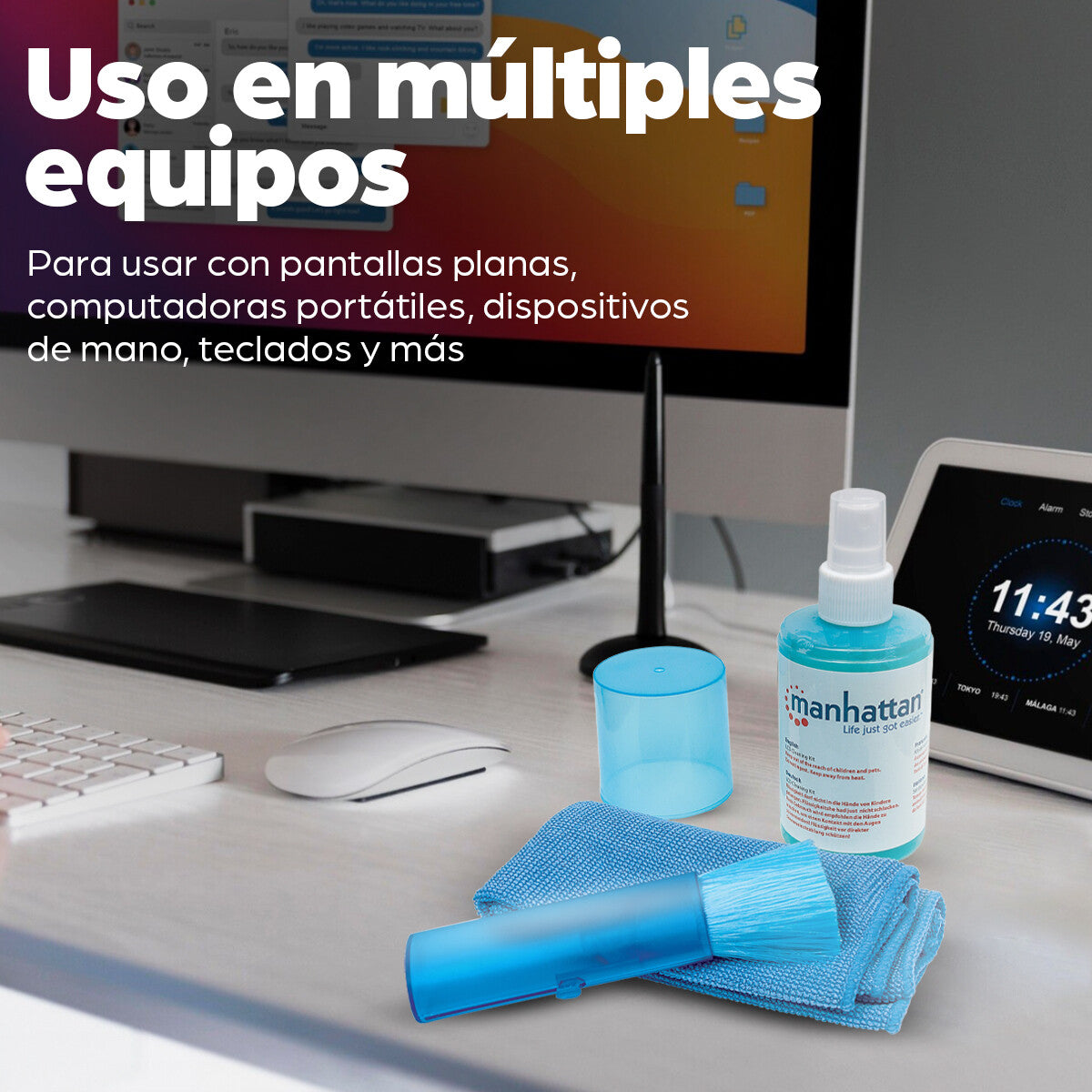 Manhattan Equipo para Limpieza de Pantallas LCD