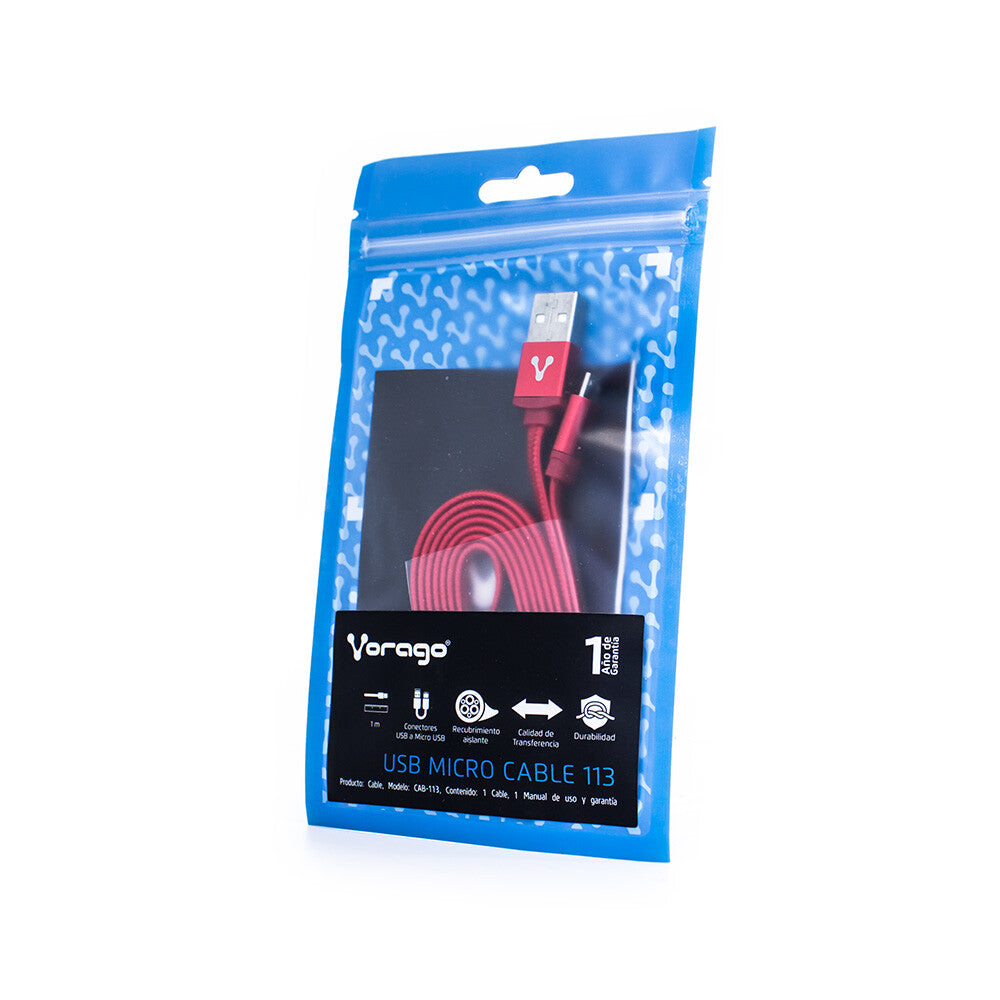 Vorago CAB-113 cable USB USB 2.0 1 m USB A Micro-USB B Rojo