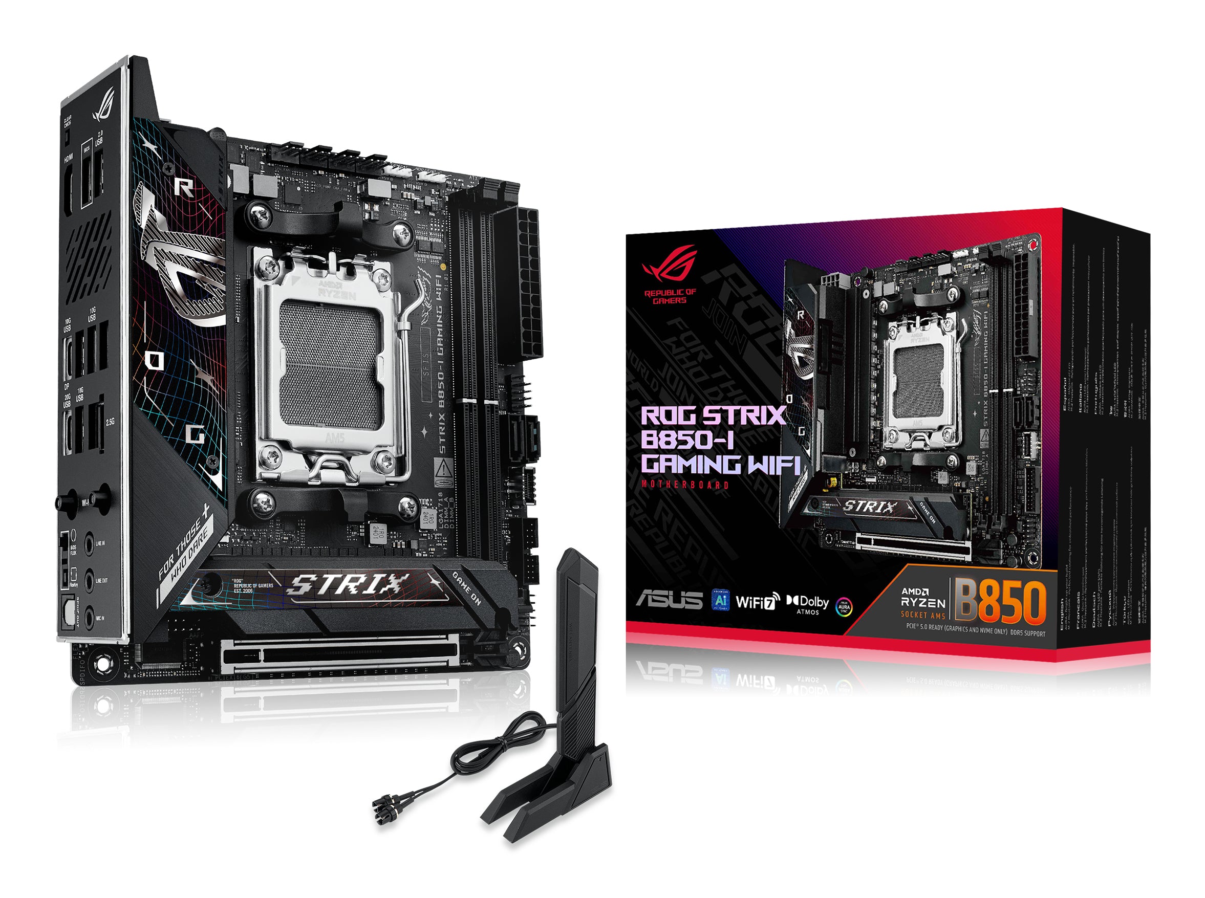 MB ASUS B850 AMD S-AM5 9A GEN /2X DDR5 8400 /HDMI /DP TIPO-C /2X M.2 /4X USB 3.2 /WIFI 7 /BLUETOOTH /MINI ITX /GAMA MEDIA /GAMER