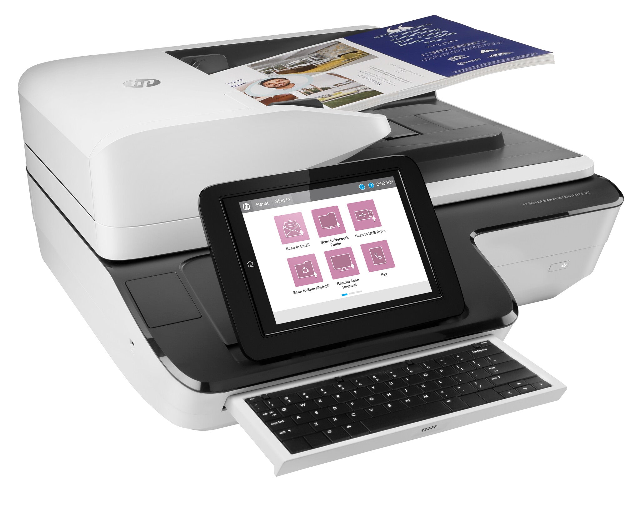 HP ScanJet Enterprise Flow N9120 fn2 Escáner de cama plana 600 x 600 DPI A3 Negro, Blanco