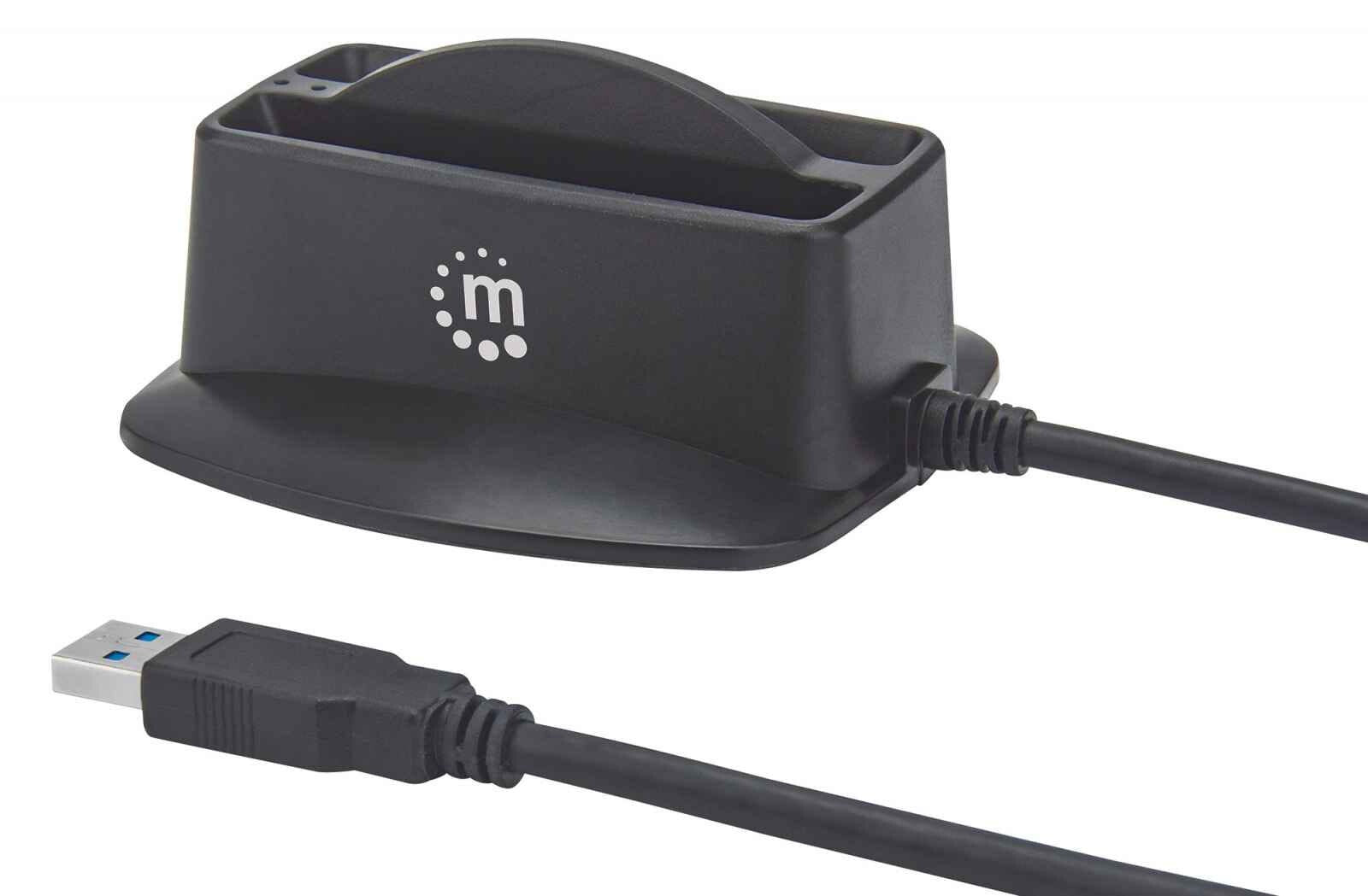 Manhattan Base de conexión dual USB 3.0 SuperSpeed y disco duro SATA 2.5"