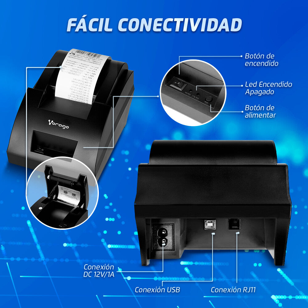 Vorago MNP-158 impresora de recibo 203 x 203 DPI Alámbrico Térmico Impresora de TPV