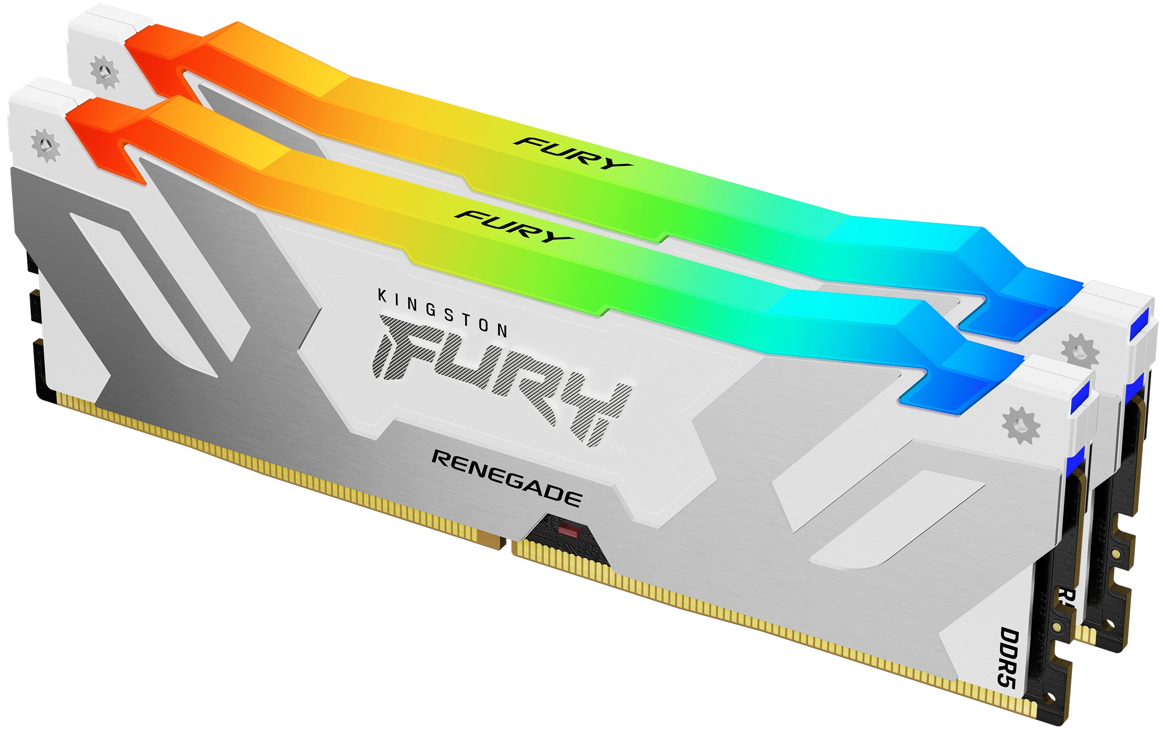 MEMORIA RAM KINGSTON FURY RENEGADE DDR5 SILVER/WHITE 64GB 6000MHZ CL32 RGB KIT 2 X 32GB KF560C32RWAK2-64