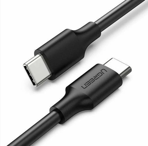 Cable USB-C a USB-C | 1 Metro | Carga Rápida de hasta 60W | Transferencia de datos de 480 Mbps | PD3.0 | QC 4.0/3.0/2.0 | FPC | AFC | Duradero y Flexible| Caja ABS | Cubierta de TPE | Color Negro.