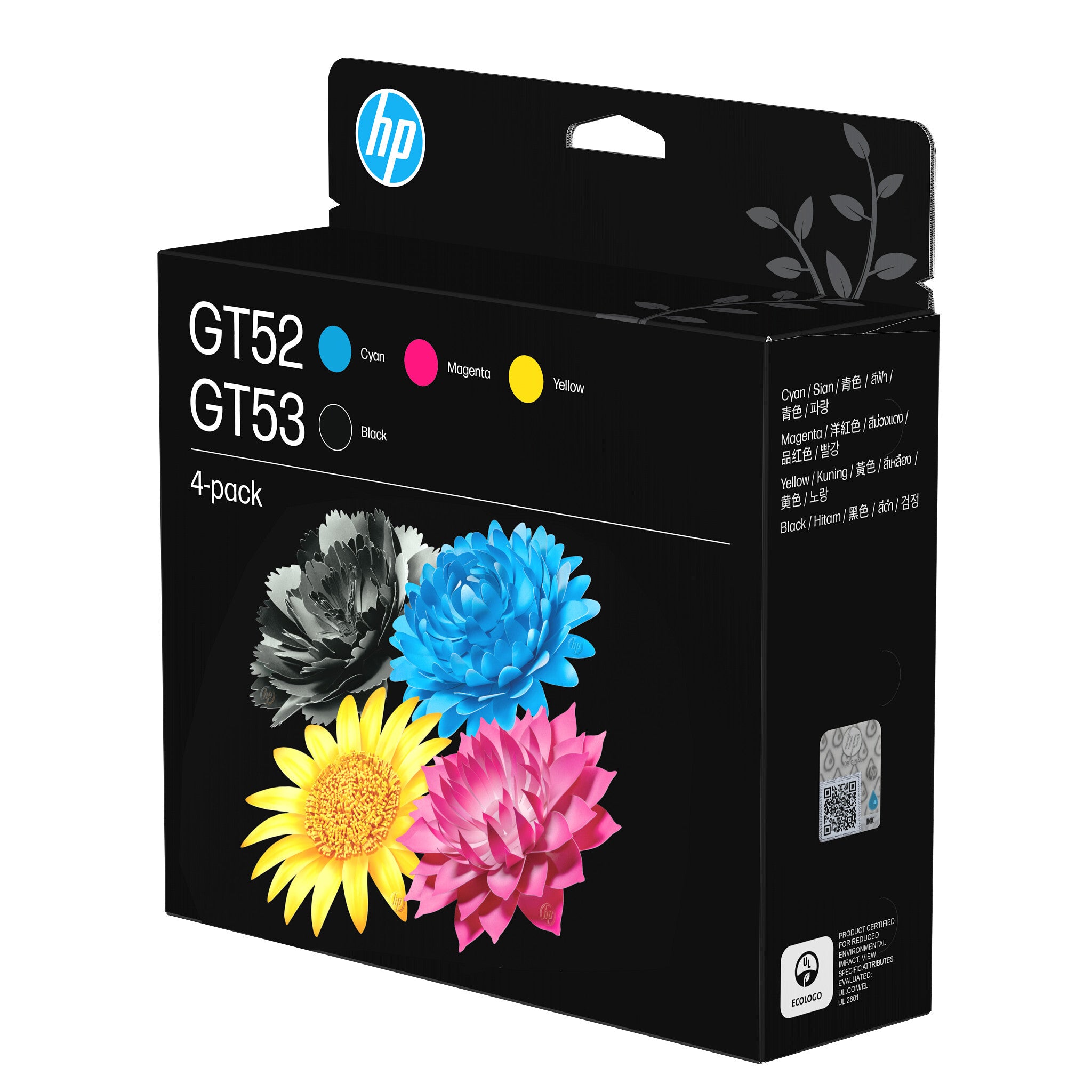 HP Combo de botella de tinta GT53/GT52, pack de 4
