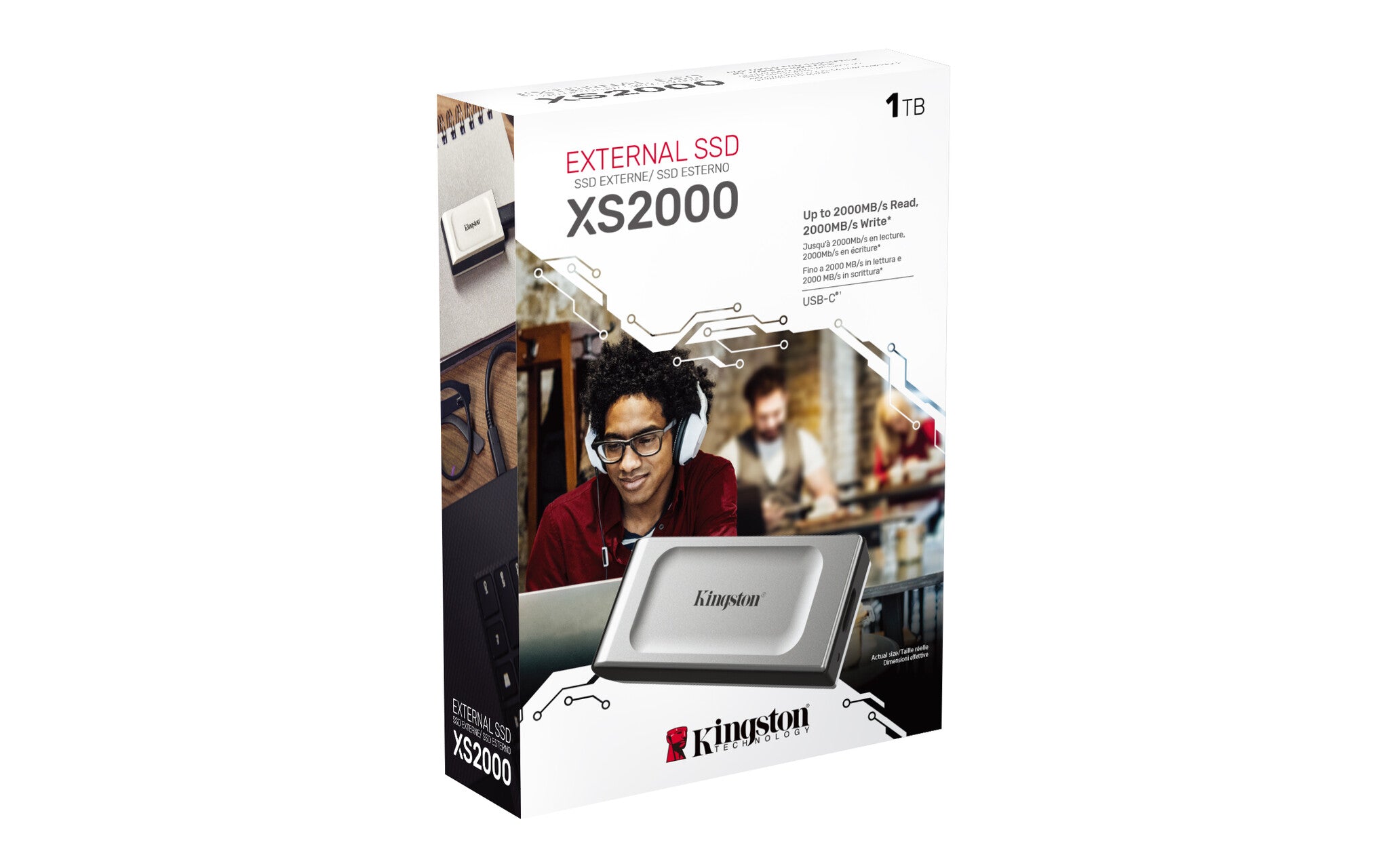 Kingston Technology XS2000 1 TB USB Tipo C 3.2 Gen 2 (3.1 Gen 2) Negro, Plata