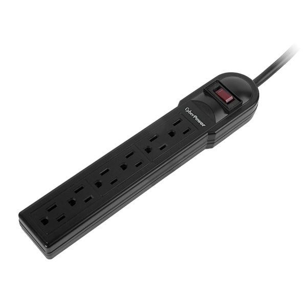 Multicontacto Con Supresor de Picos, Voltaje de Entrada 125 Vca NEMA 5-15P, Con 6 Salidas NEMA 5-15R, 1200 Joules