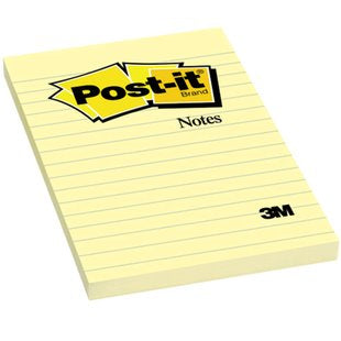 3M Post-it Notes 660 4x6 Ruled Yellow 100 Sheets Pk/24