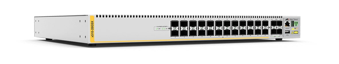 Switch Stackeable Capa 3, 24 puertos SFP Gigabit + 4 puertos SFP+ 10 G, fuente redundante