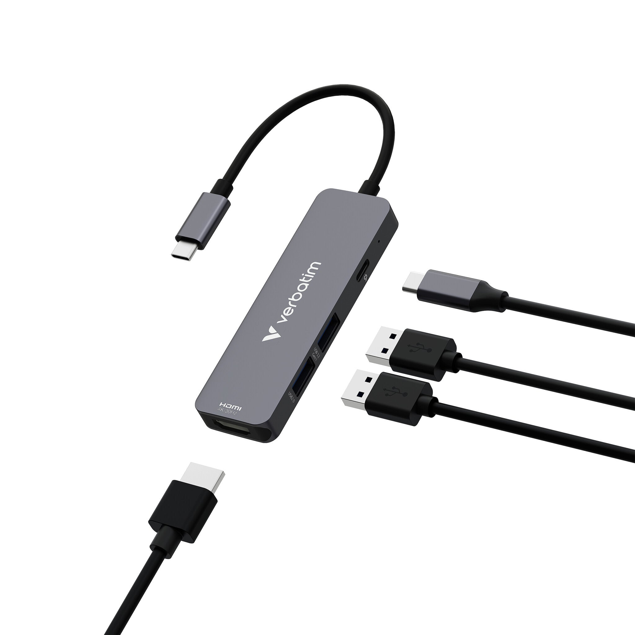 Verbatim 32155 nodo concentrador USB 3.2 Gen 1 (3.1 Gen 1) Type-C 5000 Mbit/s Gris