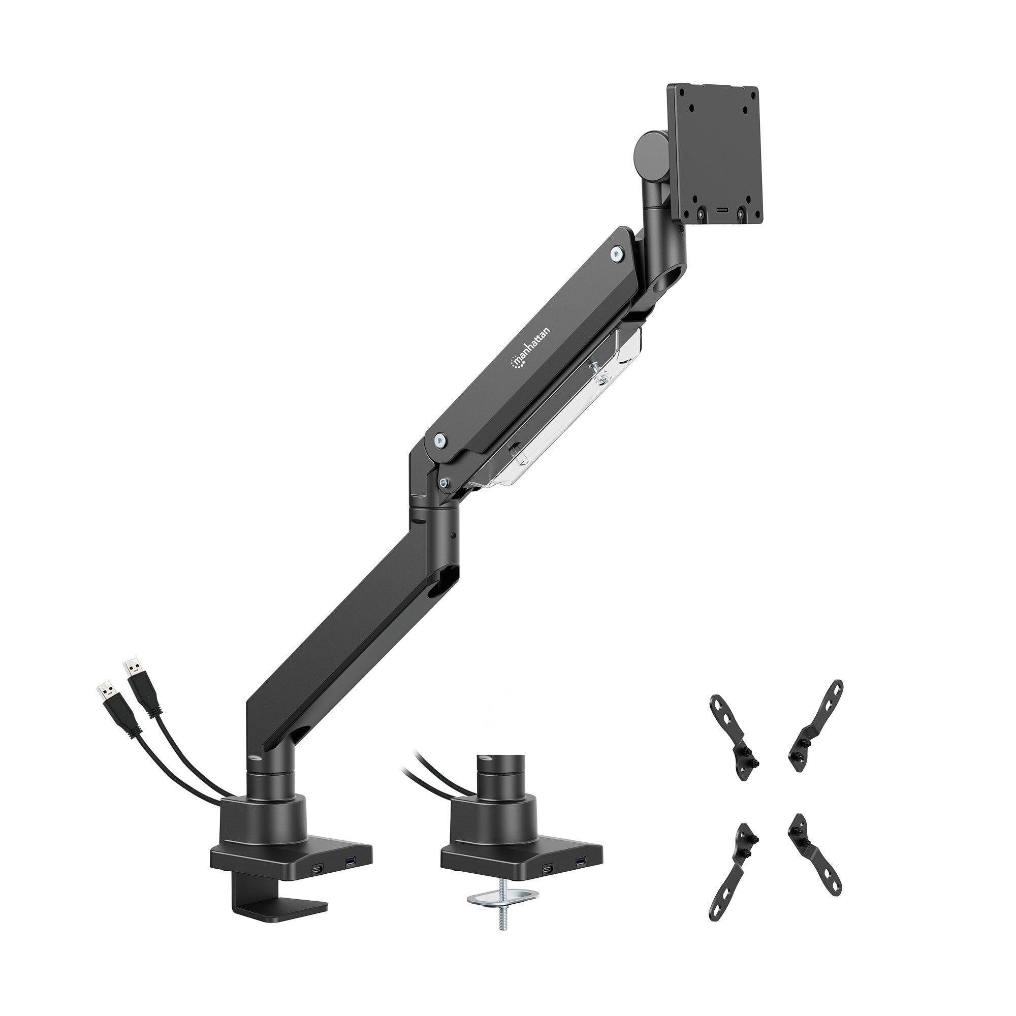 Manhattan 462594 soporte para pantalla plana 144.8 cm (57") Escritorio Negro