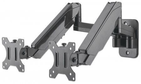 Manhattan Soporte universal de pared para dos monitores, con pistones a gas