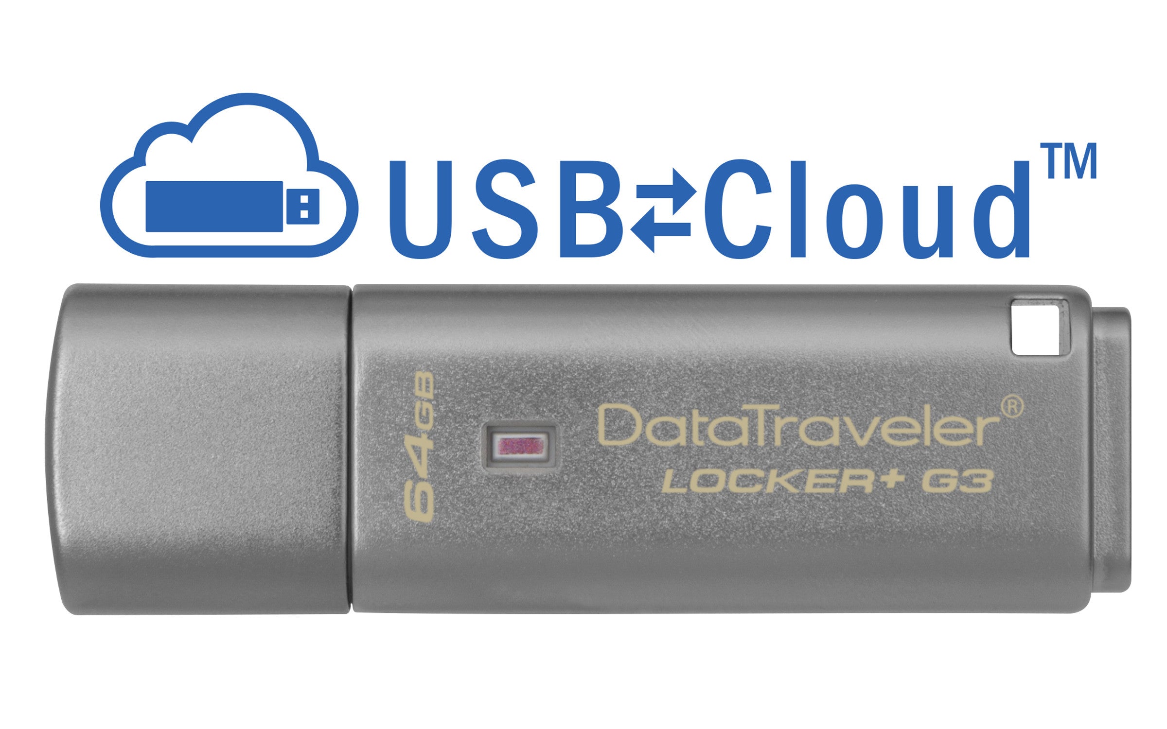 Kingston DataTraveler Locker+ G3 Encrypted USB Flash Drive 64 GB Gray