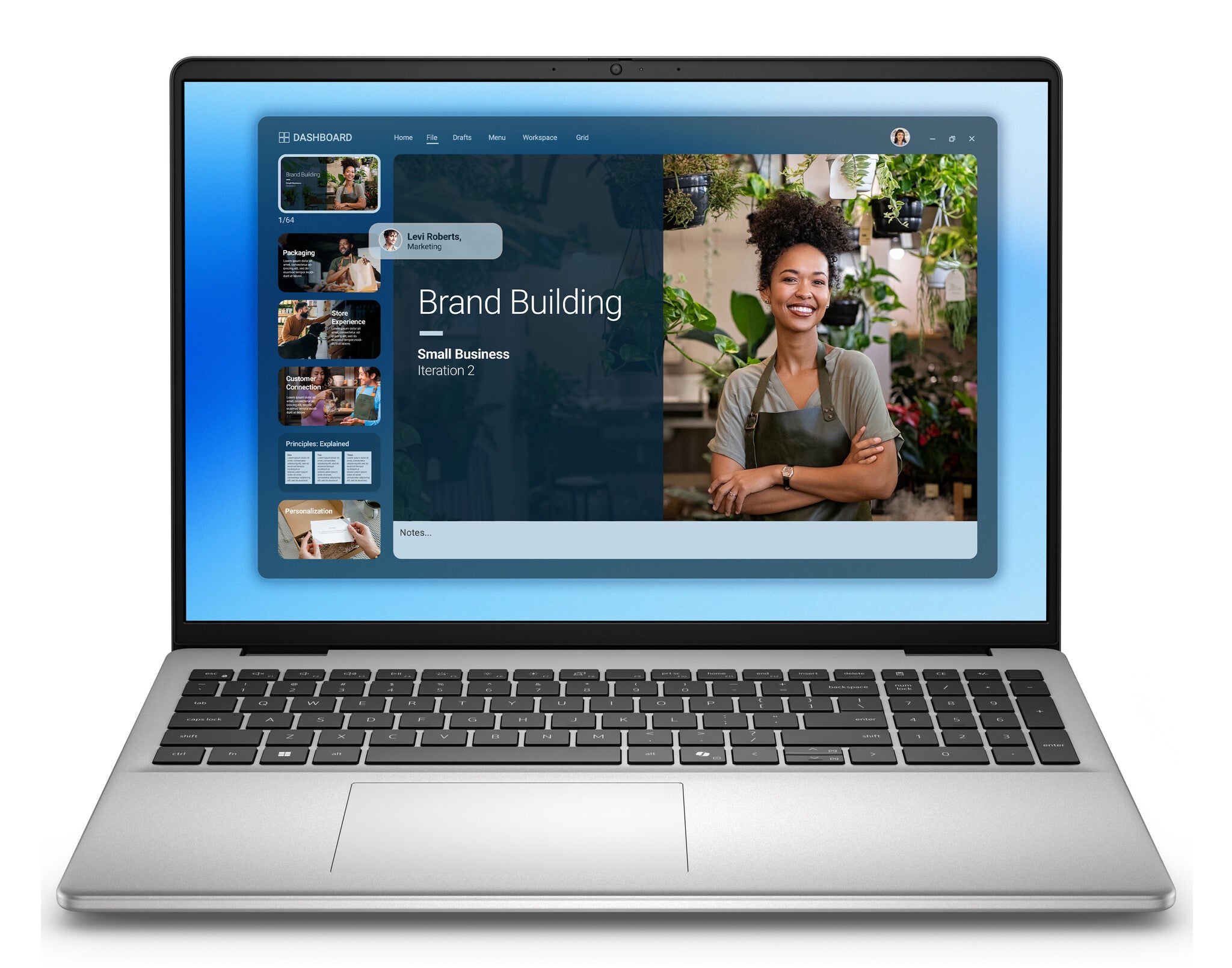 DELL DC16251 Intel Core 7 150U Computadora portátil 40.6 cm (16") Pantalla táctil Full HD+ 16 GB DDR5-SDRAM 1 TB SSD Wi-Fi 6E (802.11ax) Windows 11 Home Español Plata