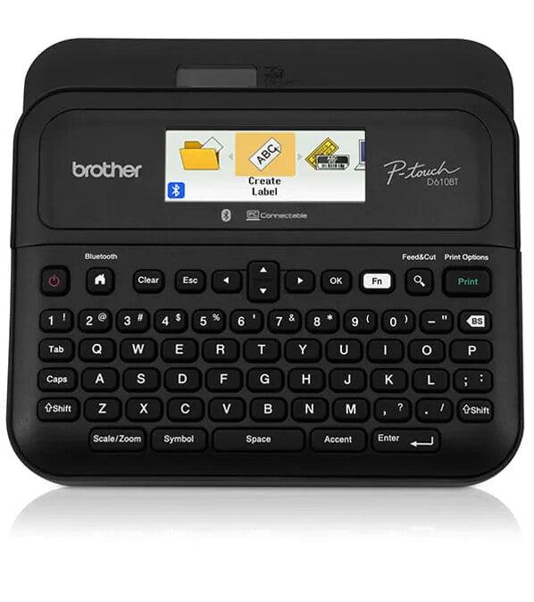 Brother PTD610BT impresora de etiquetas Transferencia térmica 180 x 360 DPI 30 mm/seg Inalámbrico y alámbrico TZe Bluetooth QWERTY