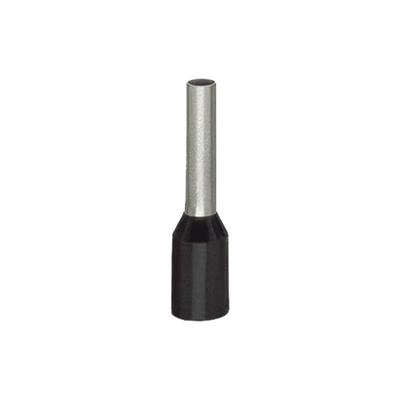 Terminal de Crimpado / Hembra 1.5 mm² AWG 16 / Camisa Plástica / Estanco al Gas / Negro / Cobre Electrolítico / Zincado Galvanizado