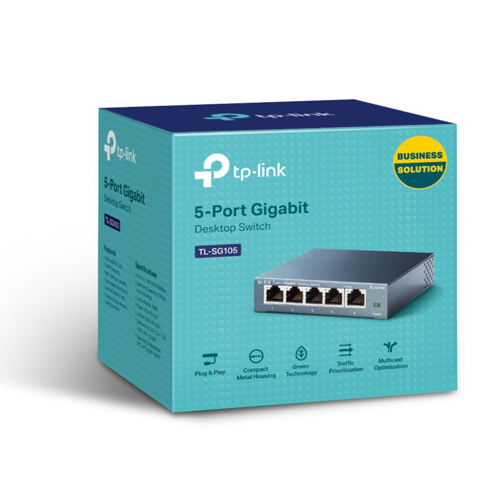 TP-Link TL-SG105 dispositivo de redes No administrado L2 Gigabit Ethernet (10/100/1000) Negro