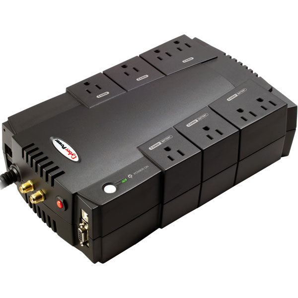 UPS de 685 VA/390 W, Topología Línea Interactiva, Entrada 120 Vca NEMA 5-15P, Tipo Gabinete Compacto, Con 8 Tomas NEMA 5-15R