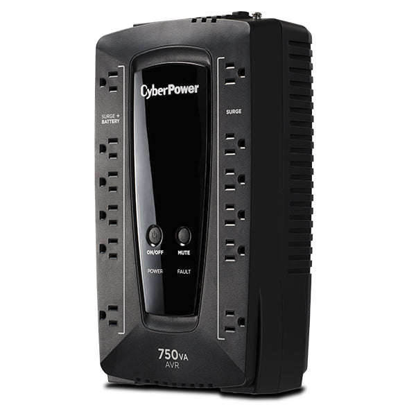 UPS de 750 VA/450 W, Topología Línea Interactiva, Entrada 120 Vca NEMA 5-15P, Tipo Gabinete Compacto, Con 12 Tomas NEMA 5-15R