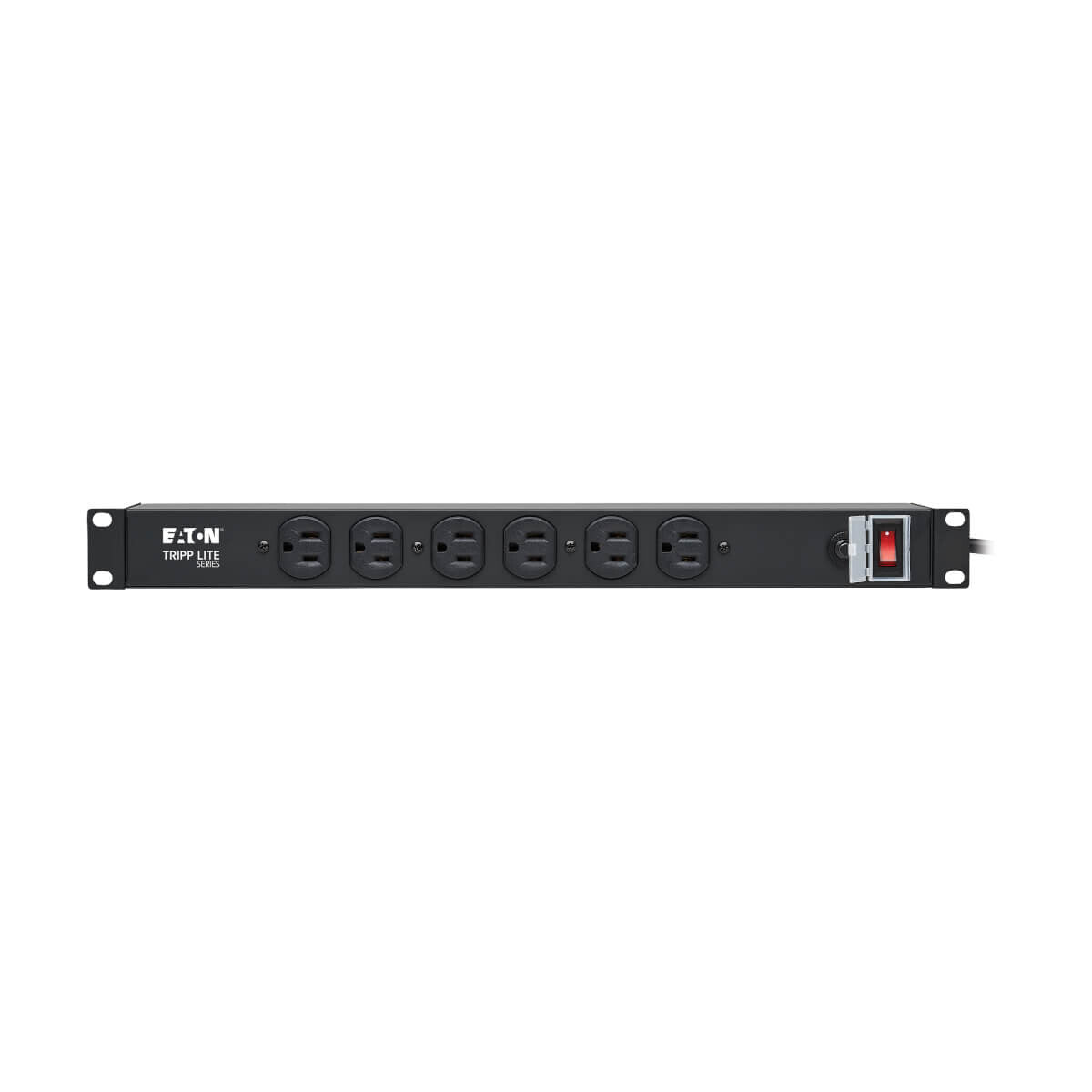 Tripp Lite RS-1215 Barra de contactos para instalación en rack 1U, 120V, 15A, 5-15P, 12 tomacorrientes (6 adelante, 6 atrás), 4.57 m [15 pies]. Cable